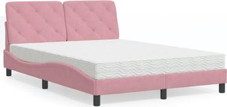 vidaXL Vidaxl - Cama Con Colch&oacute;n Terciopelo Rosa 120x200 Cm