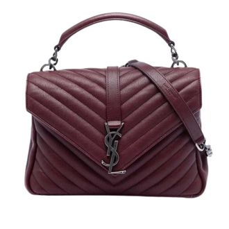 Saint Laurent Pre-owned Handbags, female, Red, Size: ONE SIZE Pre-owned The College Satchel
