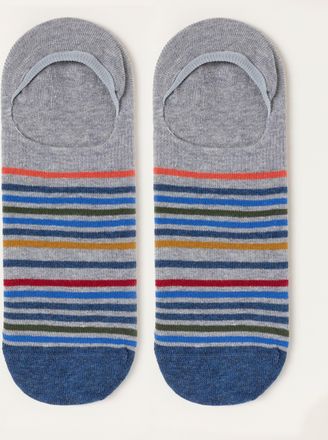 Fat Face FatFace Grey Stripe Footsie Socks