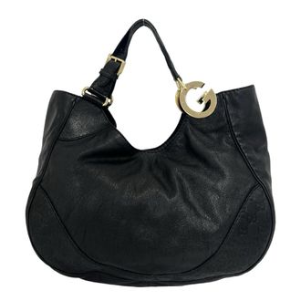 Gucci Black Leather Handbag Tote Bag (Pre-Owned)