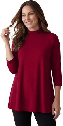 Jessica London Mockneck Swing Tunic in Rich Burgundy at Nordstrom, Size Medium