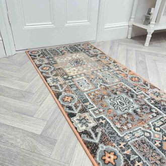 Runrug Hallway Carpet Runner Rug - Soft & Comfy, 9mm - Abstract in Pink | Size: 60 cm x 420 cm