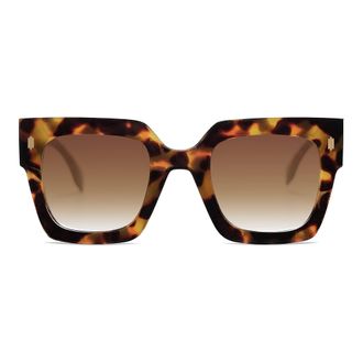 Sojos Vintage Oversized Square Sunglasses for Women,Retro Womens Luxury Big Sun Glasses UV400 Protection SJ2194, Tortoise Frame Gradient Brown Lens, 50-21-1