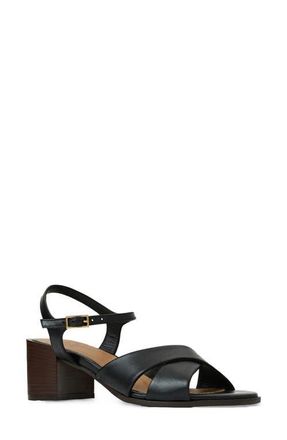 Aquatalia Domenica Weatherproof Ankle Strap Sandal in Black Nappa at Nordstrom, Size 7.5
