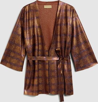 Momoni Kimono Chama Knitwear Bruciato Viola