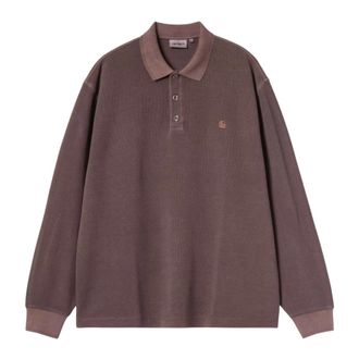Carhartt Work in Progress Tops, Heren, Bruin, S, Katoen, L/S Waffle Rugby Shirt