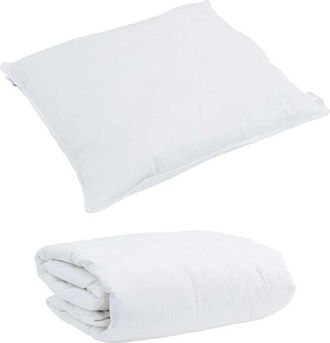 vidaXL Vidaxl - Juego De Edred&oacute;n Con Almohada 2 Pcs Blanco 140 X 220 Cm Plumas