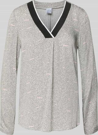 Emily van den Bergh Blusenshirt aus Viskose mit V-Ausschnitt in Hellgrau, Größe 36