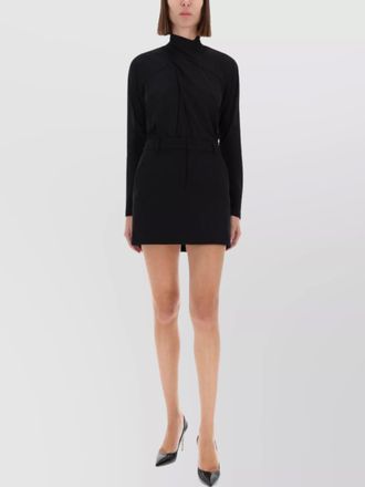 Versace Jeans Couture draped front mock neck long sleeve top