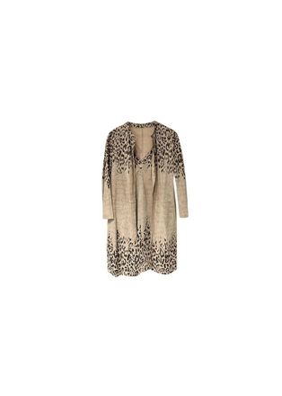 Drome Beige Leopard Print Leather Dress & Jacket Size S
