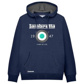 Lambretta Heren Target Hoodie (Marine/Waterval)