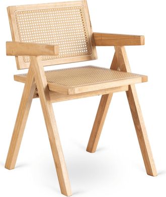 OEM Silla De Madera Madera Roble/beige Calada Cl&aacute;sica Retro