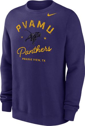 Nike Mens Club Fleece College (Prairie View A&M University) Mens Crew-Neck Sweatshirt in Purple | M33778PVUN25-ORC