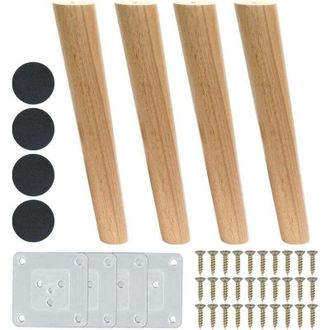 OEM 4 Patas De Madera Para Muebles De 30 Cm, Patas De Repuesto De Madera Con Dise&ntilde;o Inclinado Para Sof&aacute;, Patas De Madera Maciza Con Accesorios Para Sill&oacute;n