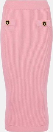 Balmain Ribbed-knit midi skirt