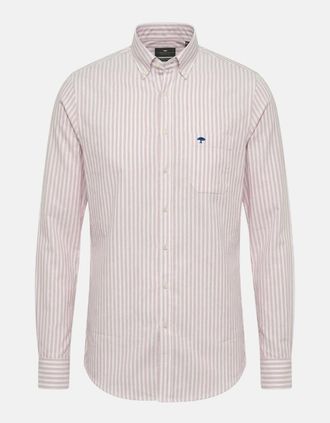 Fynch-Hatton Mens Cotton Oxford Stripe Button Down Shirt Magnolia - Multi - Size: 42/Regular