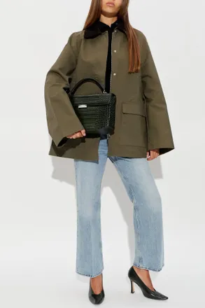 Toteme Jacket With A Corduroy Collar, Womens, Green