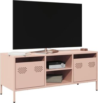 vidaXL Vidaxl - Mobile tv Rosa 101,5x39x43,5 cm in Acciaio Laminato a Freddo