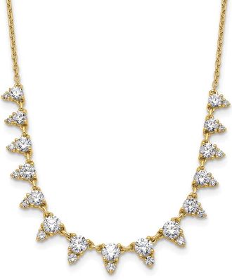 Diamond2Deal 14k Gold Round Cut 2 Ct Lab Grown Diamond Drop Necklace 18