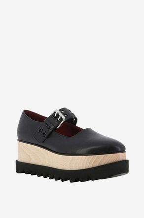 Stella McCartney Plateau-Riemchenballerinas aus Alter Mat mit Stern&ouml;sen Elyse
