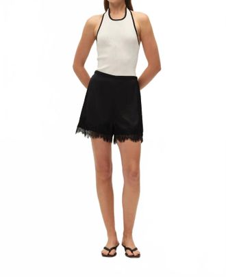 Elodie Kaia Lace Satin Shorts In Black