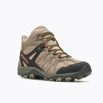 Merrell Wanderschuh MERRELL ACCENTOR 3 MID WP, Herren, Gr. 44,5, braun (pecan), Leder, Textil, Schuhe Wanderschuh, wasserdicht