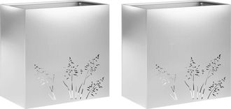 vidaXL Macetero De Jard&iacute;n 2 Uds. Plateado 50 X 30 X 49 Cm Vidaxl