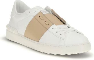 Valentino Garavani Mens White Calf Leather Bos Taurus Low Top Sneakers
