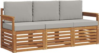 vidaXL Juegos De Sof&aacute;s 3 Uds. Gris Natural Y Claro Vidaxl