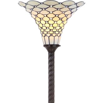 Jonathan Y Designs White Tiffany-Style 70 Torchiere LED Floor Lamp, Bronze at Nordstrom