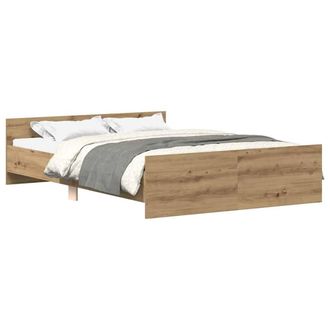 Berkfield Home Bed Frame without Mattress Artisan Oak 140x200cm Engineered Wood in Brown | Size: 140x200 cm