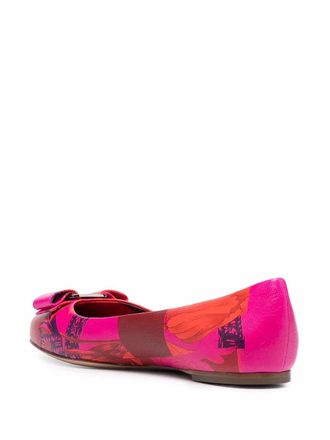 Ferragamo Varina Icon Ballerina Flat - Red