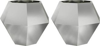 vidaXL Jardinera 2 Pcs Plateado 100 X 100 X 80 Cm Acero Galvanizado Vidaxl