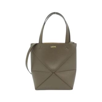 Loewe Pre-owned Puzzle Fold Tote Mini Calf Tote Bag - Dames - Vintage Mini Tas - Groen - ONE Size - Leer - Vintage