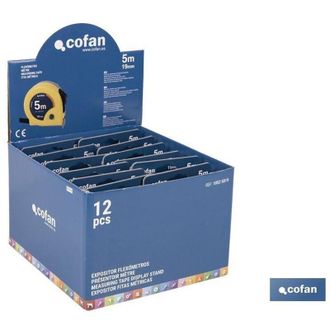 cofan Expositor De Flex&oacute;metros 19 Mm X 5 M 12 Uds., Expositores Para Flex&oacute;metros De Una Herramienta Esencial Para Cualquier Ferreter&iacute;a O Tienda De Suministr
