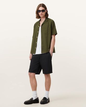 AllSaints Cotton Kylo Short Sleeve Shirt, Size: XXL