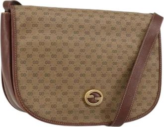 Gucci Pre-owned Leren Crossbodytas - Dames - Vintage Schoudertas - Bruin - ONE Size - Leer - Vintage
