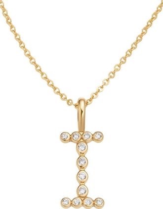 Made by Mary CZ Poppy Initial Necklace in Gold Vermeil Initial I at Nordstrom