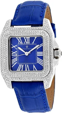 Christian Van Sant Womens Radieuse Blue Rectangle 41mm