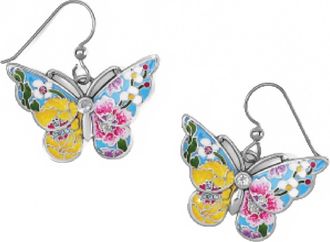 Brighton Blossom Hill Garden Butterfly Earrings In Blue Multi