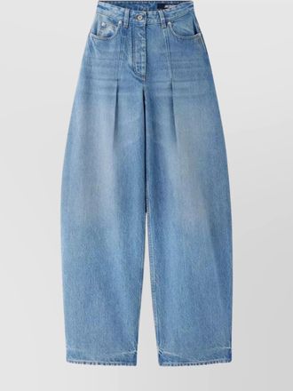 Jacquemus denim mid-rise pleated balloon-leg jeans
