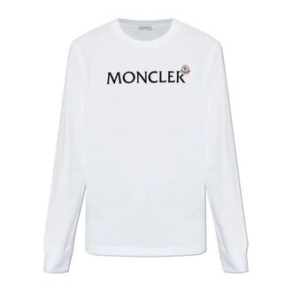 Moncler Long Sleeve Tops, male, White, Size: 2XL Long-Sleeve T-Shirt