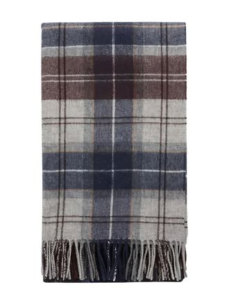 Barbour Sciarpa a quadri con frange - Grigio