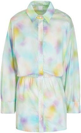 8 by YOOX PRINTED COTTON-BLEND MINI SHIRT DRESS