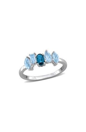 Delmar Sterling Silver Sky Blue Topaz & London Blue Topaz Ring at Nordstrom Rack, Size 7