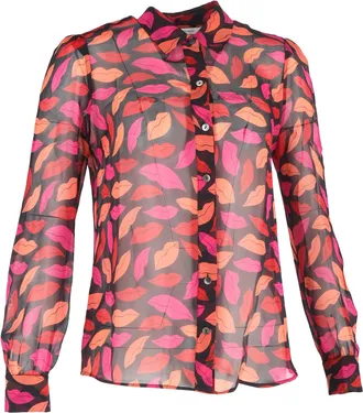 Diane Von F&uuml;rstenberg Mariah Print Blouse in Multicolor Silk