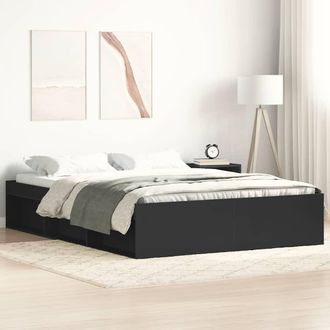 vidaXL Estructura De Cama Negra 160x200 Cm Vidaxl