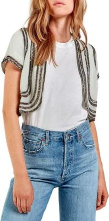 AS by DF Kiki Beaded Capelet in Sage Green at Nordstrom, Size X-Small