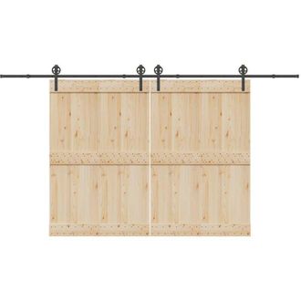 vidaXL Kit De Herrajes Para Puertas Correderas Acero Negro 400 Cm Vidaxl