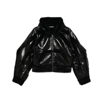 Ottolinger Faux Fur & Shearling Jackets, female, Black, Size: S Black Faux Fur Trim Hooded Jacket